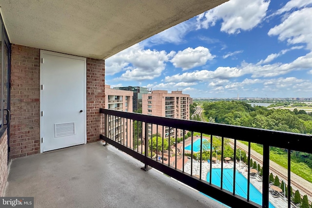 1805 Crystal Dr Unit 1110S, Arlington, VA 22202 - balcony featuring view of pool area