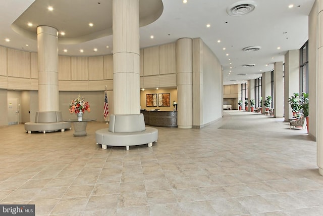 1805 Crystal Dr Unit 1110S, Arlington, VA 22202 - building lobby with a towering ceiling and recessed lighting