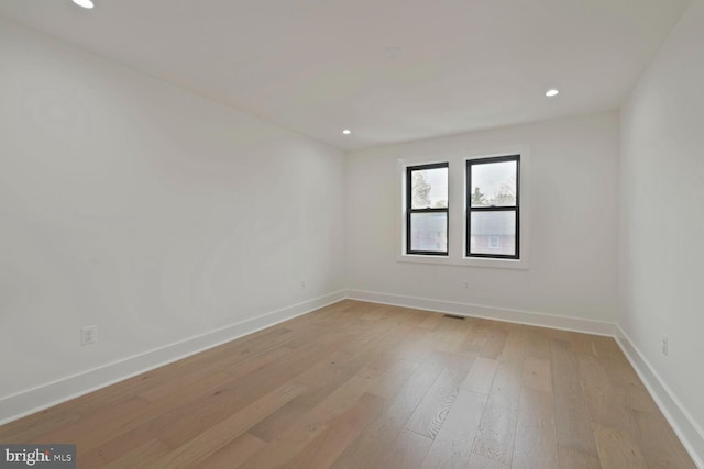 4324 Yuma St NW, Washington, DC 20016 - spare room featuring baseboards, light wood-style floors, and recessed lighting