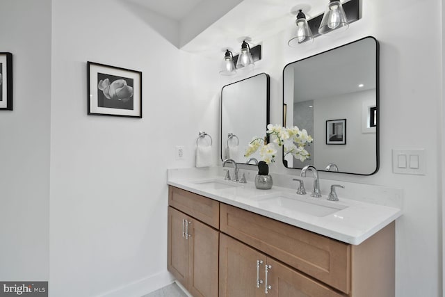 4324 Yuma St NW, Washington, DC 20016 - bathroom with double vanity and baseboards