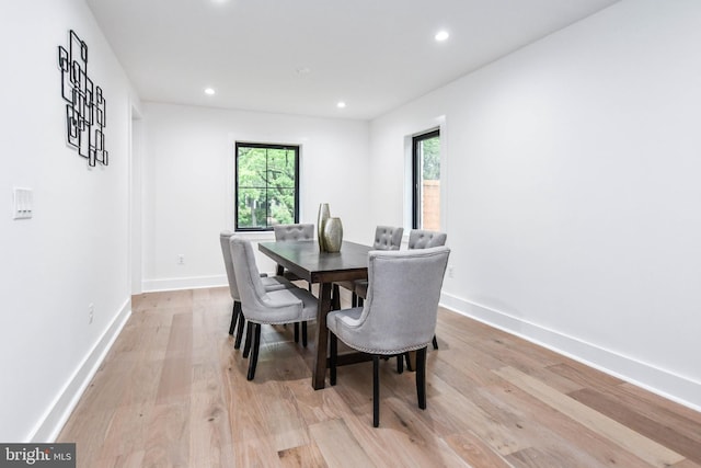 4324 Yuma St NW, Washington, DC 20016 - dining area with light wood-style flooring, healthy amount of natural light, recessed lighting, and baseboards