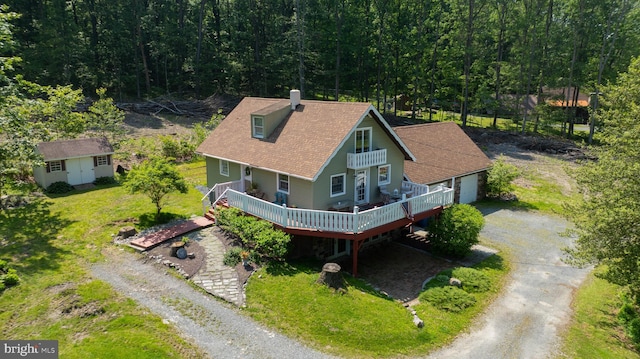 402 Swamp Rd, Morgantown, PA 19543 - aerial view of property and surrounding area with a heavily wooded area