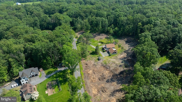 402 Swamp Rd, Morgantown, PA 19543 - aerial overview of property's location with a heavily wooded area