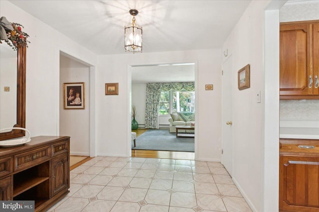 161 Bull Run Rd, Pennington, NJ 08534 - hall with a chandelier