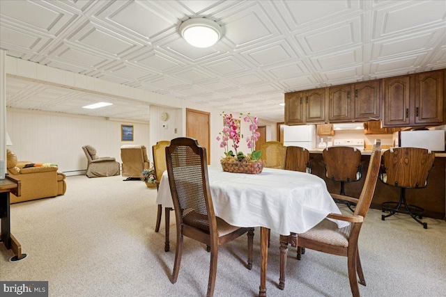 161 Bull Run Rd, Pennington, NJ 08534 - dining space with light colored carpet and an ornate ceiling