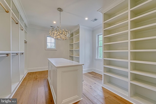 4740 34th Rd N, Arlington, VA 22207 - spacious closet with a chandelier and light wood-style flooring