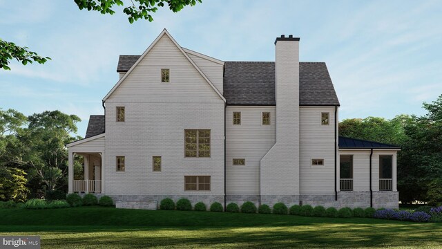 4740 34th Rd N, Arlington, VA 22207 - view of side of property with a lawn and a chimney