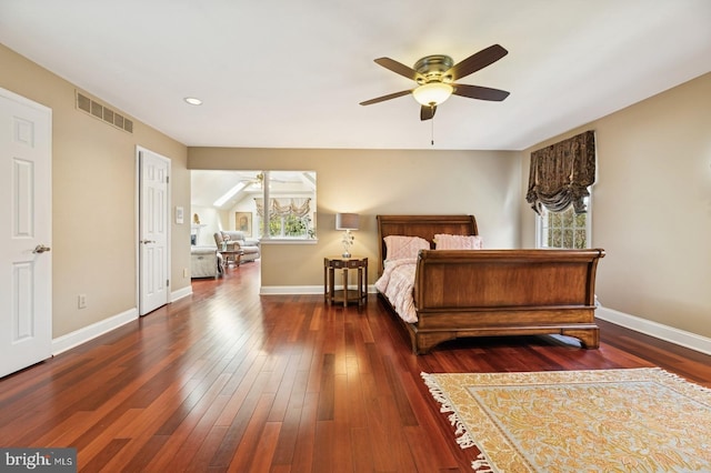 6 Keystone Way, Princeton Junction, NJ 08550 - bedroom with baseboards, hardwood / wood-style flooring, recessed lighting, and a ceiling fan