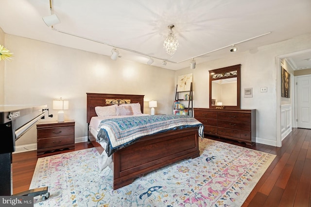6 Keystone Way, Princeton Junction, NJ 08550 - bedroom featuring track lighting, wood-type flooring, a chandelier, and baseboards