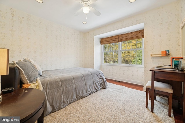 6 Keystone Way, Princeton Junction, NJ 08550 - bedroom with wallpapered walls, wood finished floors, recessed lighting, and baseboards