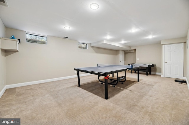 6 Keystone Way, Princeton Junction, NJ 08550 - recreation room with light colored carpet, baseboards, and recessed lighting