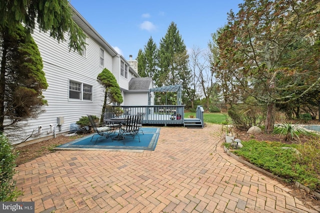 6 Keystone Way, Princeton Junction, NJ 08550 - view of patio / terrace featuring a pergola, a deck, and outdoor dining space
