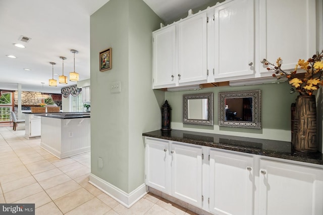 6 Keystone Way, Princeton Junction, NJ 08550 - bar with light tile patterned floors, baseboards, recessed lighting, and pendant lighting