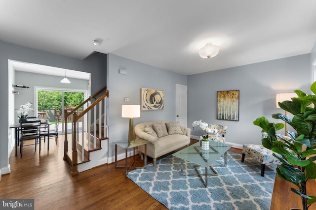 412 E Duncan Ave, Alexandria, VA 22301 - living area with wood finished floors and stairs