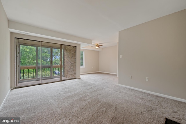10528 Cross Fox Ln Unit D-2, Columbia, MD 21044 - empty room with carpet, baseboards, ceiling fan, and plenty of natural light