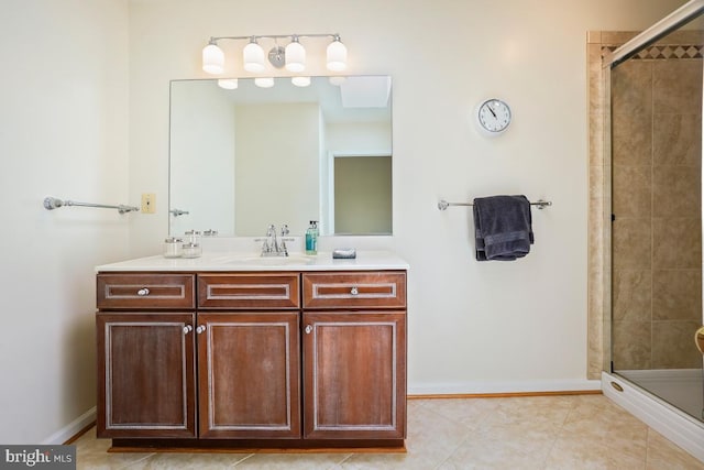 4604 Park Rd, Alexandria, VA 22312 - full bath with vanity, a shower stall, and tile patterned floors