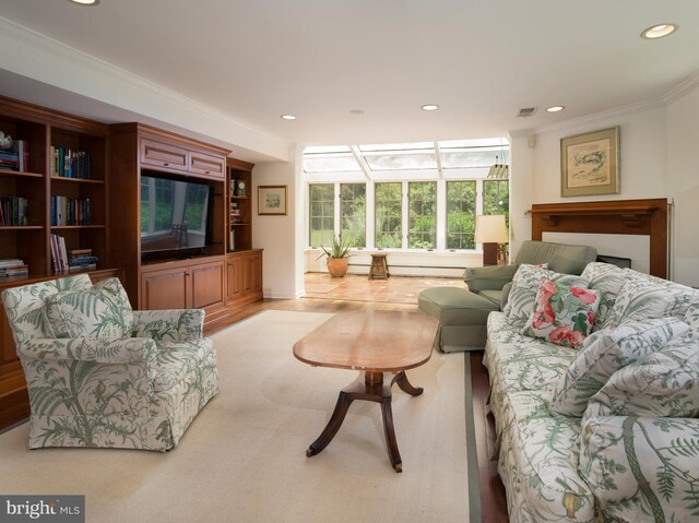 825 Parkes Run Ln, Villanova, PA 19085 - living area featuring recessed lighting and ornamental molding