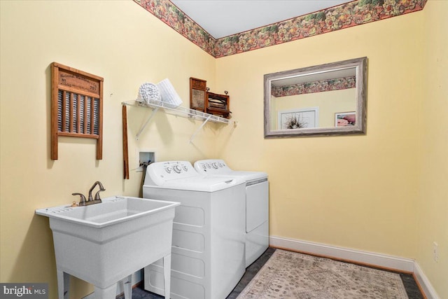 10840 Wolfsville Rd, Myersville, MD 21773 - laundry area featuring washer and clothes dryer and baseboards
