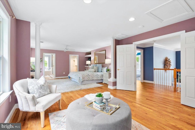 10840 Wolfsville Rd, Myersville, MD 21773 - living room featuring baseboards, light wood-style flooring, and recessed lighting