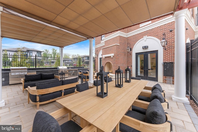 1632 Chain Bridge Rd, Mclean, VA 22101 - view of patio featuring french doors, an outdoor hangout area, and outdoor dining space
