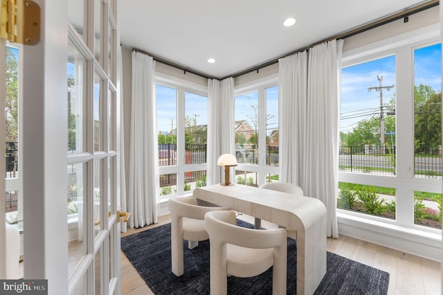 1632 Chain Bridge Rd, Mclean, VA 22101 - sunroom / solarium featuring healthy amount of natural light, wood finished floors, and recessed lighting