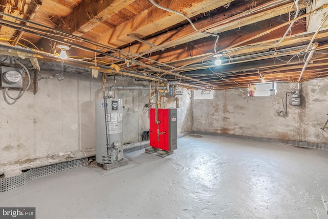 159 W Palmer St, Philadelphia, PA 19122 - unfinished below grade area featuring gas water heater, gas meter, and a heating unit