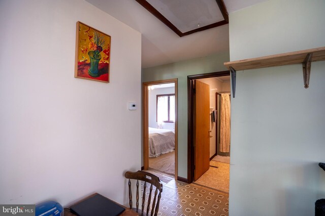 10496 Red Hawk Ln, Huntingdon, PA 16652 - hallway featuring attic access and light flooring
