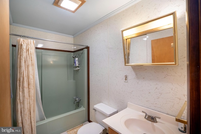 10496 Red Hawk Ln, Huntingdon, PA 16652 - full bath featuring crown molding, shower / tub combo, vanity, and toilet