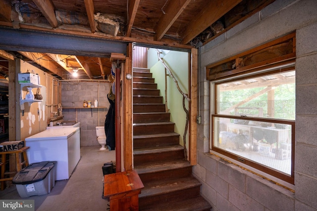 10496 Red Hawk Ln, Huntingdon, PA 16652 - basement with stairway
