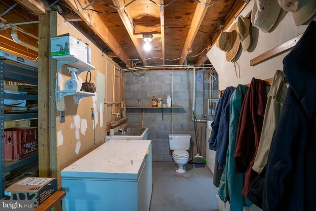 10496 Red Hawk Ln, Huntingdon, PA 16652 - unfinished basement featuring a sink