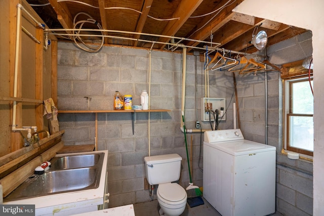 10496 Red Hawk Ln, Huntingdon, PA 16652 - basement with washer / clothes dryer and a sink