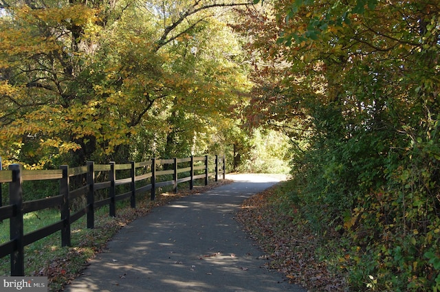 614 Empire Dr, Downingtown, PA 19335 - surrounding community with driveway and a forest view
