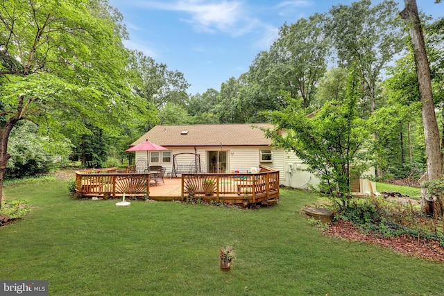 8170 Sinclair Mill Rd, Manassas, VA 20112 - rear view of house with a lawn and a wooden deck