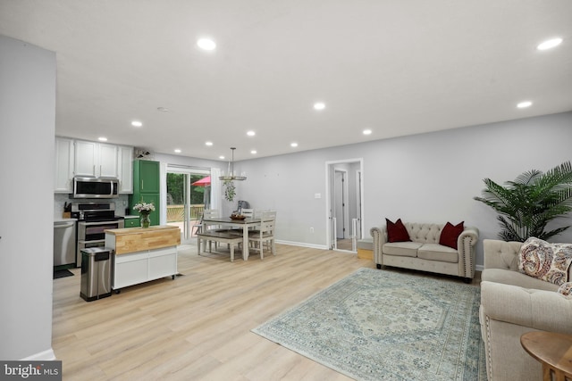 8170 Sinclair Mill Rd, Manassas, VA 20112 - living area featuring recessed lighting, light wood-type flooring, and baseboards