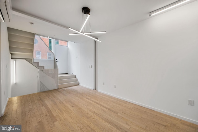 2710 W Harper St, Philadelphia, PA 19130 - below grade area with wood finished floors and stairway