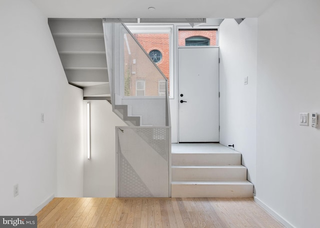 2710 W Harper St, Philadelphia, PA 19130 - stairway featuring wood finished floors and baseboards