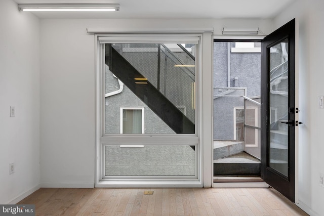 2710 W Harper St, Philadelphia, PA 19130 - doorway with wood finished floors and baseboards