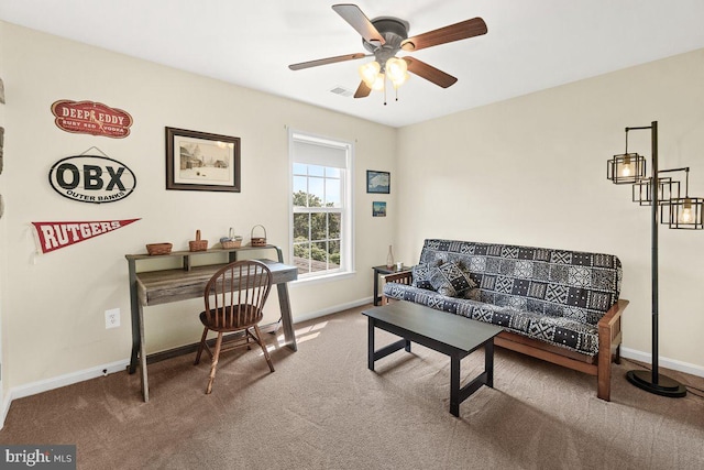 202 Galyn Dr, Brunswick, MD 21758 - carpeted home office featuring baseboards and a ceiling fan