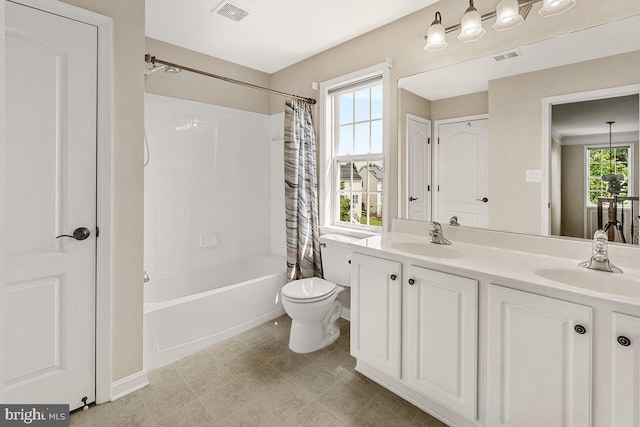 202 Galyn Dr, Brunswick, MD 21758 - bathroom featuring toilet, shower / bath combo, and double vanity