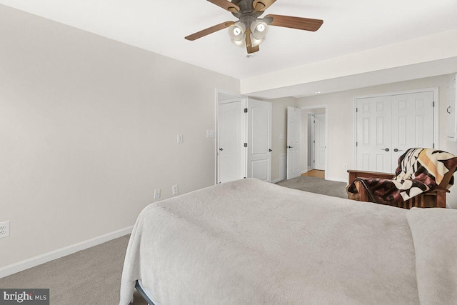 202 Galyn Dr, Brunswick, MD 21758 - bedroom featuring baseboards, light colored carpet, and a ceiling fan