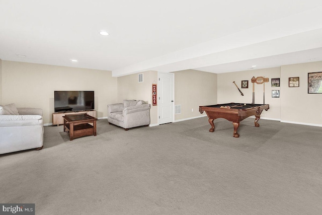 202 Galyn Dr, Brunswick, MD 21758 - rec room with billiards table, recessed lighting, carpet floors, and baseboards