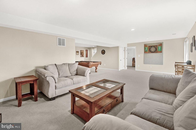 202 Galyn Dr, Brunswick, MD 21758 - living area with pool table, light carpet, baseboards, and recessed lighting