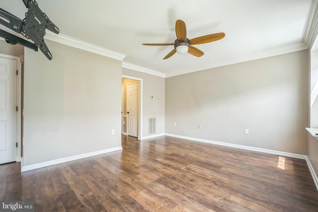 305 S Payne St Unit 305, Alexandria, VA 22314 - spare room with ceiling fan, crown molding, and wood finished floors