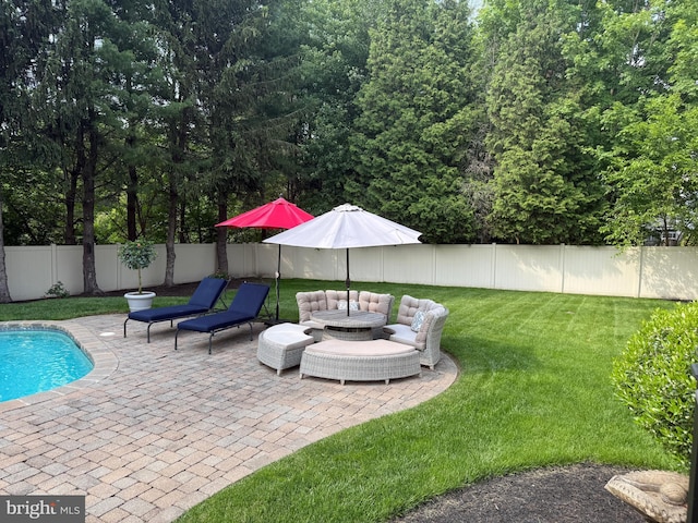 4170 Tersher Dr, Doylestown, PA 18902 - view of yard featuring a patio and an outdoor hangout area