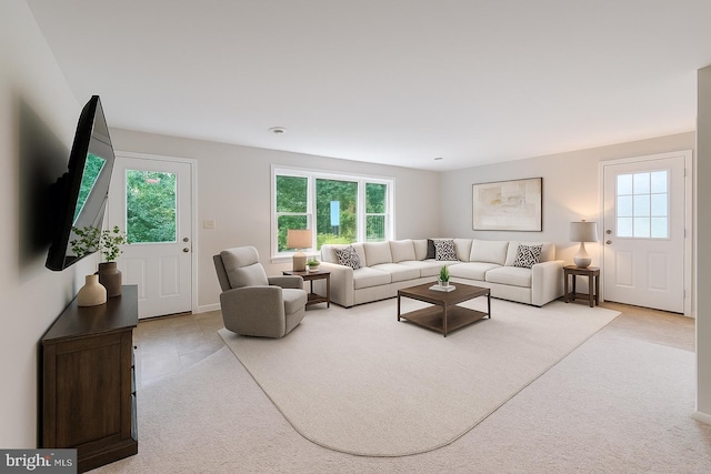 17301 Roundmont Pl, Round Hill, VA 20141 - carpeted living area featuring plenty of natural light and baseboards