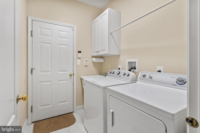 6 Easton Ln, Cinnaminson, NJ 08077 - laundry room with cabinet space, washer and clothes dryer, light tile patterned floors, and baseboards