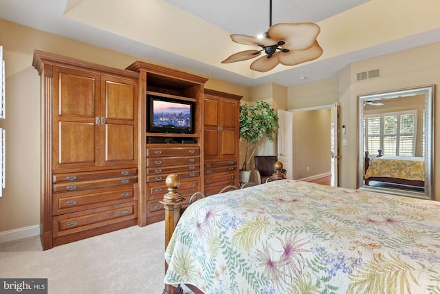 6 Easton Ln, Cinnaminson, NJ 08077 - bedroom with light carpet, baseboards, and a ceiling fan