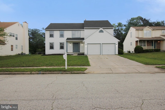 7 E Edgewater Ct, Sicklerville, NJ 08081 - view of front of home with driveway, a front yard, and central air condition unit