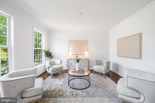 106 Gabrielle Ct Unit 8, Broomall, PA 19008 - sitting room with wood finished floors, plenty of natural light, crown molding, and baseboards