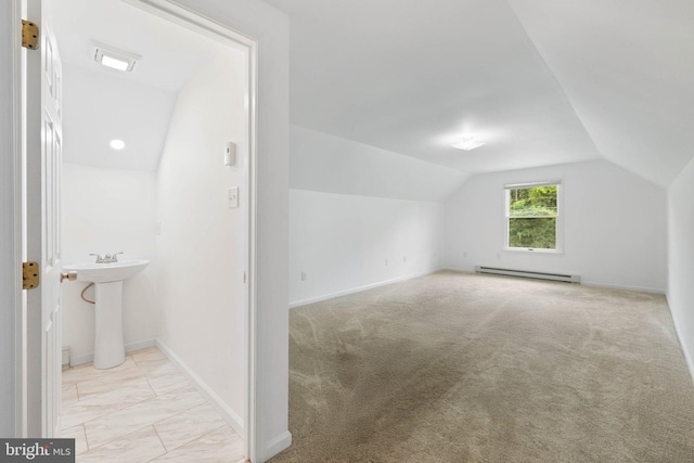 233 Kimble Rd, Berryville, VA 22611 - bonus room featuring baseboard heating, lofted ceiling, and light marble finish floors